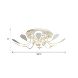 Teardrop Flushmount Bevel Cut Glass Ceiling Fixture - Modern Style Black/White 10/12 Bulbs