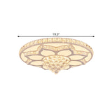 Lotus Crystal Led Flush Mount Ceiling Light - 19.5/23.5 Wide Modern Cut Crystals Warm/White Lighting