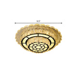 Modern Round/Square Crystal Led Chrome Flush Mount Ceiling Light Fixture For Balcony