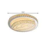 Modern Bevel Cut Glass Led Ceiling Mounted Flush Light In Chrome For Sleeping Room