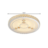 Modern Bevel Cut Glass Led Ceiling Mounted Flush Light In Chrome For Sleeping Room