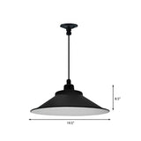 12/14 Diameter Industrial Pendant Light With Cone Shade In Black For Hanging Ceiling