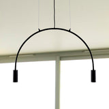 Arched Pendant Lighting With Led For Bar - Contemporary Black Metal 2/3/5 Lights 2 /