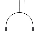 Arched Pendant Lighting With Led For Bar - Contemporary Black Metal 2/3/5 Lights