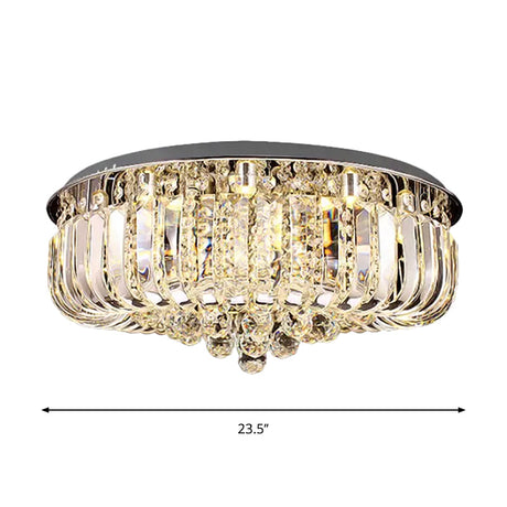 Modern Gold Led Ceiling Light With Prismatic Optical Crystal In Warm/White - 23.5/31.5 Wide