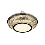Modern Crystal Scalloped Flush Mount Led Ceiling Light In Chrome Finish