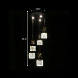 Stylish Crystal Hanging Lamp With Led Multi Light Pendant For Dining Room - Modern Cylinder Design