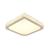 16/19.5 Crystal Flushmount Led Ceiling Light - Minimalist Square Design White