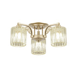 Modern Crystal Cylinder Ceiling Lamp - 3/9-Light Semi Flush Mount For Bedroom
