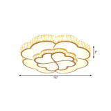 Modern 2 - Layer Clover Crystal Flush Light Led Ceiling Lamp - White 16’/19.5’ Wide