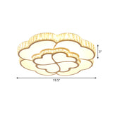 Modern 2-Layer Clover Crystal Flush Light Led Ceiling Lamp - White 16/19.5 Wide