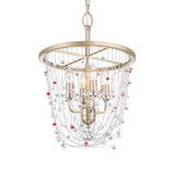 Modern Metal Living Room Chandelier - Candle Style With Crystal Bead Strand Decor Gold Finish 4