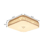 Square Champagne Flush Light With Peach Blossom Design - Contemporary Led Ceiling Lamp In 3 Sizes