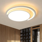 Nordic White Acrylic Round Flush Mount Ceiling Light Led For Bedroom Warm/White 16/19.5/23.5 Dia.