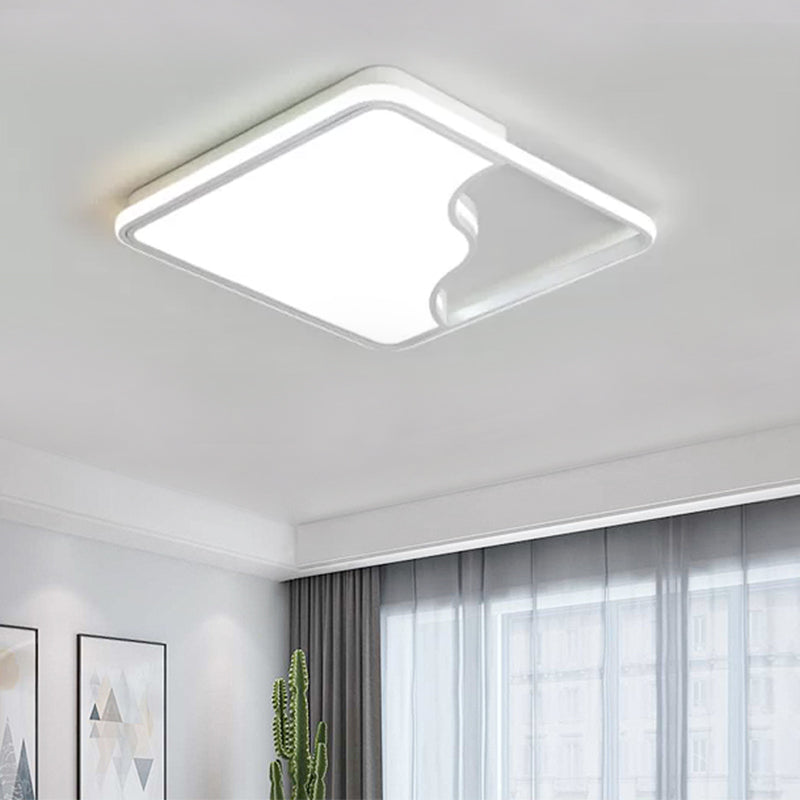 Modern Led Ceiling Light Fixture For Bedroom - Simple Acrylic Design Black/White 16/19.5/35.5 W