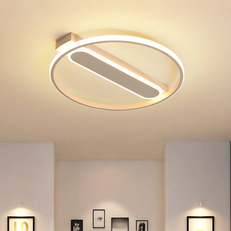 Flush Mount Acrylic Led Light For Bedroom Ceiling - Ring Design Warm/White 16/19.5/23.5 Dia