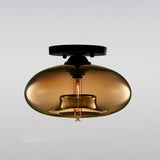 Modernist Glass Flush Ceiling Light Fixture - Oblong Shape 1 Sky Blue/Amber/Smoke Gray/Coffee 11