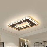 Nordic Style Led Flush Mount Ceiling Light In Black And White - 18’/23.5’/35.5’ W