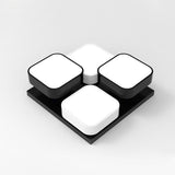 Modern Led Ceiling Mount Light - Square Kitchen Bedroom Lamp (4/6/9/12/16/20 Heads) In Black