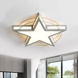 Nordic Metal Black/Grey Flush Mount Light With Acrylic Diffuser Star/Triangle Design