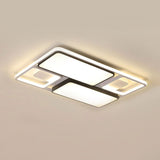 Contemporary Led Flush Mount Ceiling Light In Black/White 19.5/45 Wide
