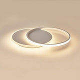 Modern Led Flush Mount Ceiling Light With Overlapping Acrylic Panels In White Bronze
