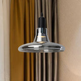 Modern Glass Pendant Lamp With Led Light In White Or Warm Tone - Bowl Cone Saucer Shape