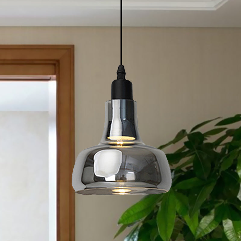 Modern Glass Pendant Lamp With Led Light In White Or Warm Tone - Bowl Cone Saucer Shape