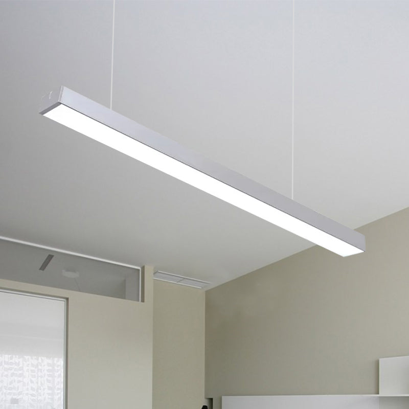 Sleek Rectangular Led Hanging Lighting - 23.5/35.5/47 Long | Slim Metal Shade Minimalistic