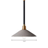 Industrial Style Concrete Conic Pendant Lamp With Adjustable Cord - Grey
