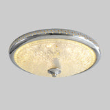Vintage Amber Prismatic Glass Led Flush Ceiling Light Fixture Gold/Chrome Finish 14/18 Width