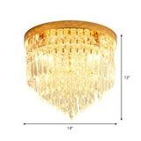 Modern Clear Crystal Flush Mount Ceiling Light With Dome/Cone/Tapered Shape - Ideal For Corridors