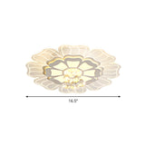 Modern Crystal Blossom Led Flush Mount Ceiling Light Fixture - White Multiple Sizes Available