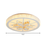 Simple White Crystal Flushmount Led Ceiling Light - Warm/White Lighting For Bedroom