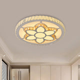 Modern Led Flush Mount Ceiling Light With Clear Crystal Design For Bedroom / A