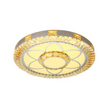 Led Crystal Ceiling Light Flush-Mount Fixture - Modern Chrome With Clear Inlaid Diamond/Flower/Star