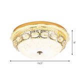 Classic Crystal Bowl Flush Ceiling Light - Led Mount Fixture White 16/19.5 Wide Bedroom Lighting