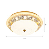 Crystal Ceiling Lamp In Gold: Simple Bowl Shape Led Flush Mount 16/19.5 Wide