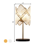 Contemporary Rhombus Crystal Beads Table Lamp With Gold/Chrome Finish - Perfect For Bedroom Lighting