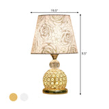 Modern Crystal Embedded Bedroom Table Light - 1 Bulb Gold/Silver/Red Nightstand Lamp With