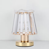 Minimalist Beveled Crystal Prisms Gold Desk Light: Tapered 1-Light Reading Lamp