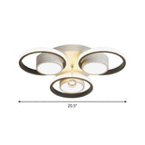 Modern Led White Acrylic Flush Ceiling Light With Crystal Orb - Remote Control Dimming 20.5/25.5