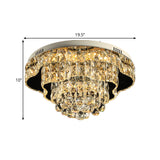 Contemporary Crystal Flush Mount Led Ceiling Light In Chrome For Bedroom