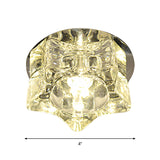 Contemporary Star - Shape Led Ceiling Fixture With Clear Crystal Accents - Warm/White/Multi Color