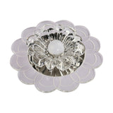 Silver Flush Mount Led Ceiling Light Fixture With Clear Crystal Flower Design - Warm/Multi Color