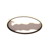 Nordic White Thin Loop Led Ceiling Light With Zigzag Panel Warm/White - 16.5/20.5 W