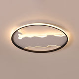 Nordic White Thin Loop Led Ceiling Light With Zigzag Panel Warm/White - 16.5/20.5 W