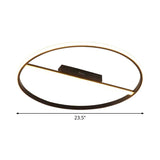Minimalist Black Flush Mounted Led Ceiling Lamp With Cross Bar - 18/23.5 Diameter Warm/White Light