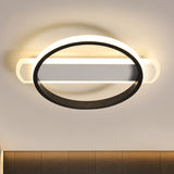 Simple Acrylic Led Flush Mounted Ceiling Light In Black - Round/Square-Oblong Shape Warm/White