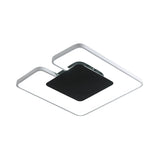 Simple Iron Led Flushmount Ceiling Fixture With Gap Design For Bedroom - Square Frame Thin 15/19 W